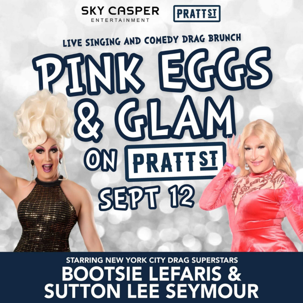 Poster for Pink Eggs and Glam Brunch with the two Queens