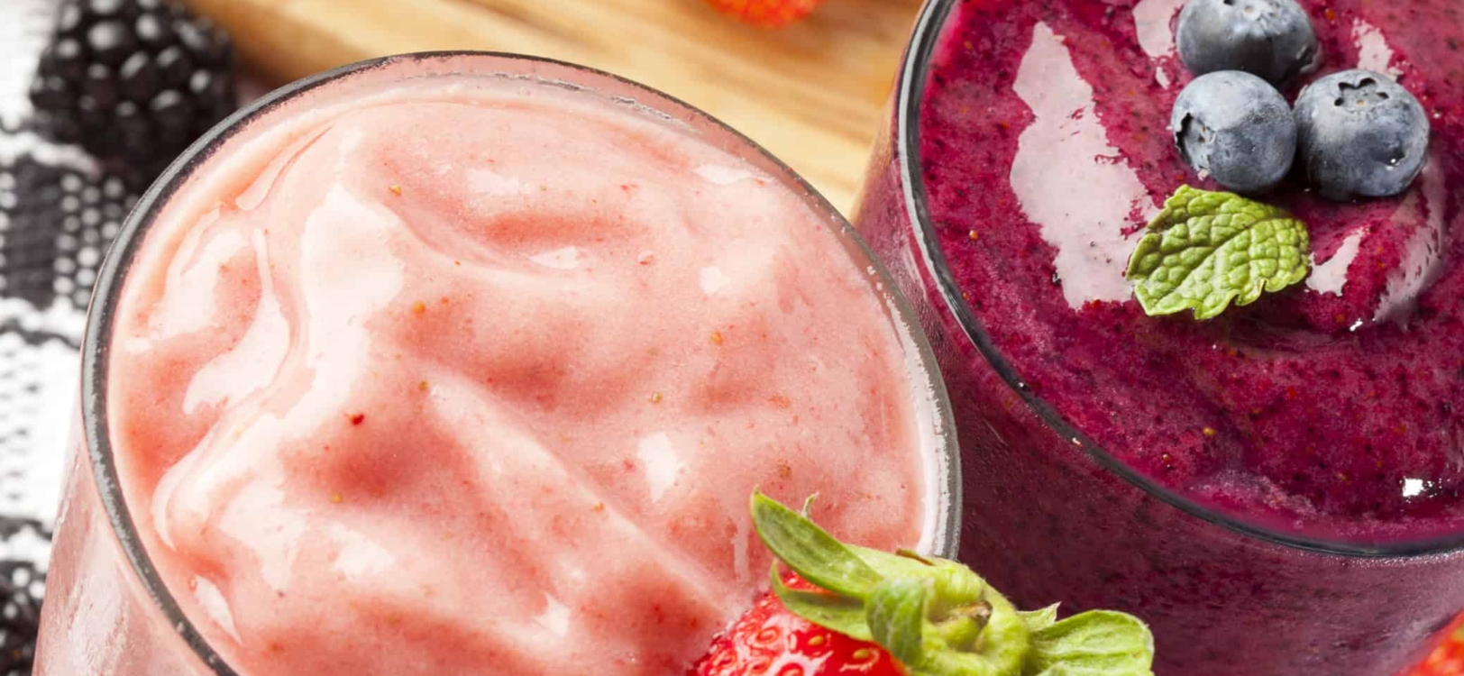 Fresh Blueberry and Strawberry Smoothie on a background